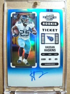 2022 Hassan Haskins Contenders Optic Teal Rookie Ticket Autograph RC /99 🔥 QTY - Picture 1 of 4