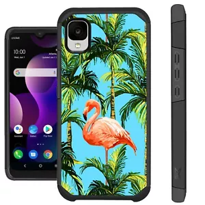 FUSION Case For CRICKET TCL 30Z 30 Z T602DL Hybrid Phone Cover FLAMINGO TREE - Picture 1 of 1