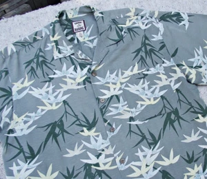 NICE Vtg Tommy Bahama Mens Hawaiian Shirt 100% Silk Sage Green Floral Lg - Picture 1 of 8