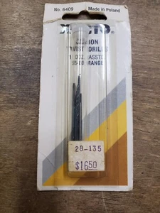 Vintage X-Acto 55-80 Carbon Steel Twist Drill Bits, Assorted 12 Piece Set Sealed - Picture 1 of 3