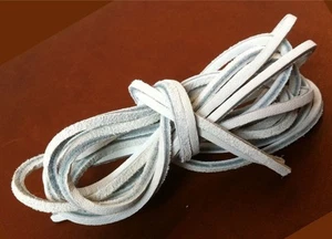 36" SHORT Rawhide Leather Shoelaces  Moccasin Strings Boat Shoe Laces - Picture 1 of 21