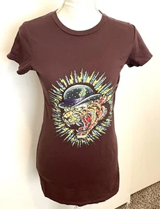 AUTÉNTICA Camiseta Larga Ed Hardy Retro Estrás Cabeza de Tigre Ed Hardy Audigier M - Imagen 1 de 3