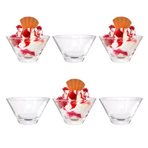 6 x Glas Dessertschalen Eisbecher Gläser Vorspeise Obst Puddingschalen - Bild 1 von 5
