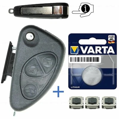 Carcasa llave plegable Alfa Romeo botones suaves compartimento batería 156 147 166 GT 3T