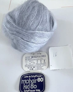 Hilo Mohair Kid 80 Laine de Schaffhouse 2 madejas (50 g cada una) azul claro nuevo - Imagen 1 de 1