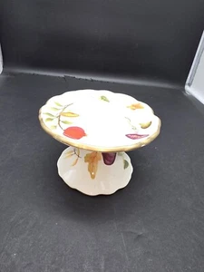Vintage The White Barn Candle Co Ceramic Candle Pedestal Holder Fruit 3.5"x5.5" - Picture 1 of 5
