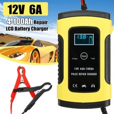 12V 6A Caricabatterie Mantenitore Batteria Impulso LCD Piombo Acido Auto e 
