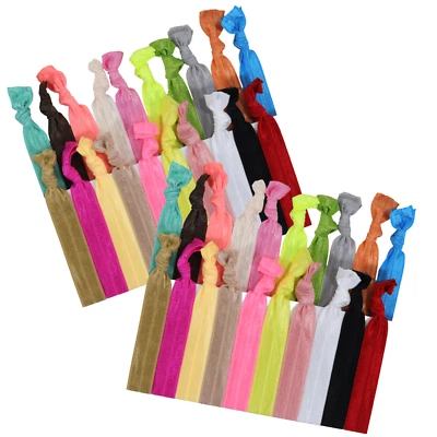 50 Wholesale Hair Ties Elastic Ponytail Holders emi foe tie Ribbon jay Lot SALE - Image 1 of 4