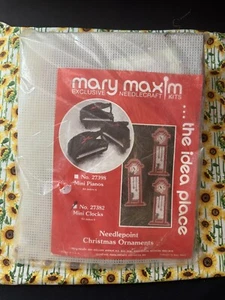 Mary Maxim Vintage Clocks Needlepoint Christmas Ornaments - Picture 1 of 2