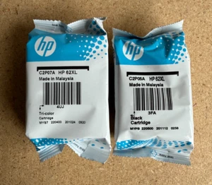 Genuine HP 62 XL BLACK & 62 Standard Tri-Color Ink 2 PACK - Picture 1 of 1