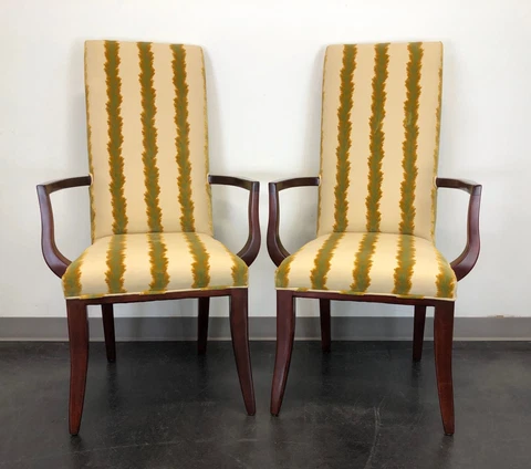 CHARLES STEWART Transitional Style Mahogany Armchairs - Pair Cover