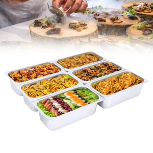 6 Pack 1/3 Size 4" Deep Stainless Steel Steam Table Pans Hotel Food Prep Silver - Picture 1 of 10