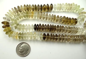 GEMA LIMÓN NATURAL Y CUARZO AHUMADO MICRO FACETADO CUENTAS CORTE ALEMÁN CUENTAS RONDELLS 9 - Imagen 1 de 1