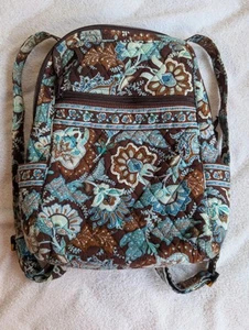 Vera Bradley ☕ Azul Java 💠 Mochila Mediana Acolchada Floral - Imagen 1 de 7