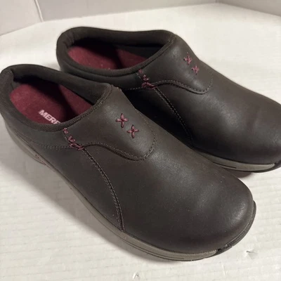 MERRELL Women's "Jungle Moc” Brown Leather Slip On Shoes Size 8.5 - Image 1 of 4