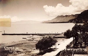 Postkarte RPPC Mexiko See Chapala Jalisco um 1945 Pier Strand - Bild 1 von 2