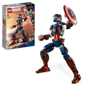 LEGO Marvel Personaggio di Captain America, Giocattolo da Esposizione, Supereroe - Foto 1 di 10