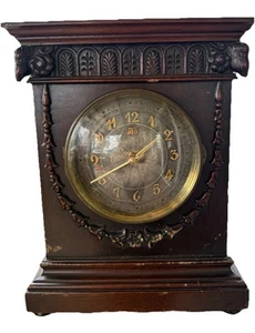 RARO Reloj de Mesa Vintage Herman Miller Ato Madera Tallada Manto Art Deco MCM - Imagen 1 de 17