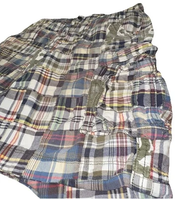 Pantalones Cortos Carga Arizona Jean Co (A10) Para Hombre 36W Camuflados Madras Cuadros Patchwork Foto 1 de 4