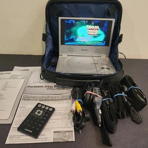 Reproductor de DVD portátil SAMSUNG DVD-L70 probado y estuche bolsa lógica cables remotos manual - Imagen 1 de 16