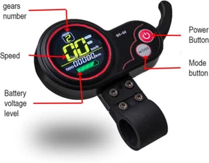 E-Scooter Parts QSS4 60V/72V 5pin Connector Finger Throttle Display - Picture 1 of 4