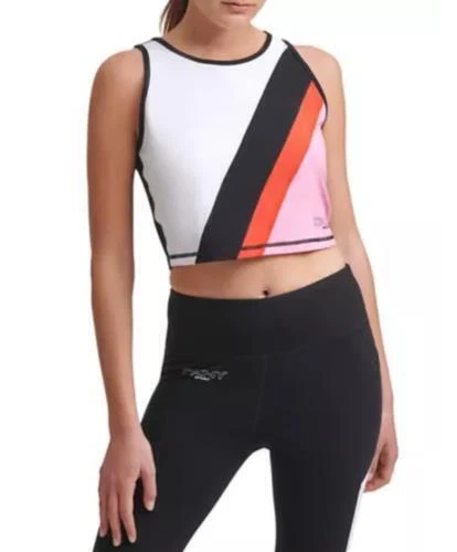 DKNY Sport Top Color Block Crop Tank Colorblock Sleeveless Sz XL NEW NWT 560 - Image 1 of 1