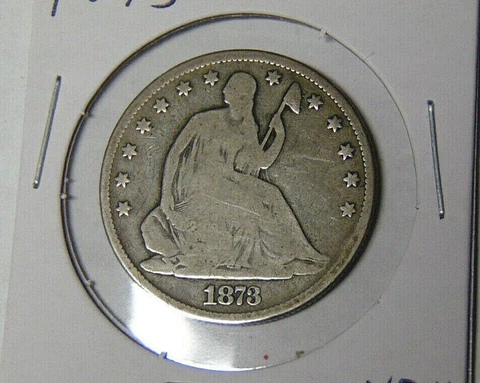 1873-P Seated Liberty Half Dollar Bold Rims No Arrows Philadelphia Mint (6421) Cover