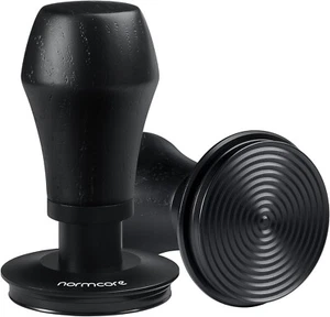 Normcore Espresso Tamper V4 53.3mm Spring Loaded Titanium Ripple Base Black Oak - Picture 1 of 6