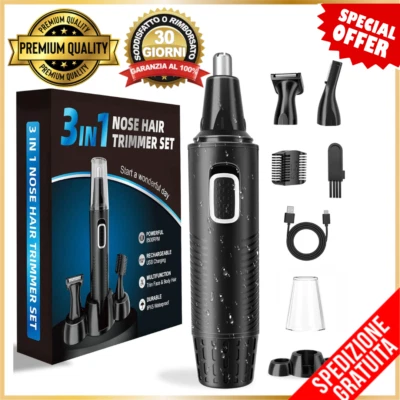 Tagliapeli Naso 3in1 multiuso taglia peli naso sopracciglia orecchie rifinitore  - Immagine 1 di 4