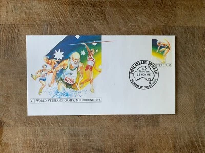 AUSTRALIA 1987 PSE 134 FDI WORLD VETERANS GAMES MELBOURNE JAVELIN SPORTS  - Image 1 of 2