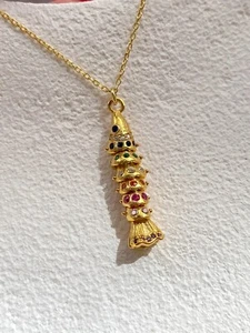 925 Sterling Silver 3D Gold Fish Charm Necklace Minimalist - Gold Color - Picture 1 of 2