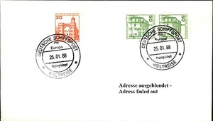 Dt. Schiffspost MS EUROPA 1988 WELTREISE Hapag-Lloyd Schiffsstempel Ship-Letter - Bild 1 von 1