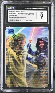 2024 Topps Chrome Star Wars Galaxy Warriors Of The Force Aqua Refr 148/199 CGC 9 - Picture 1 of 3