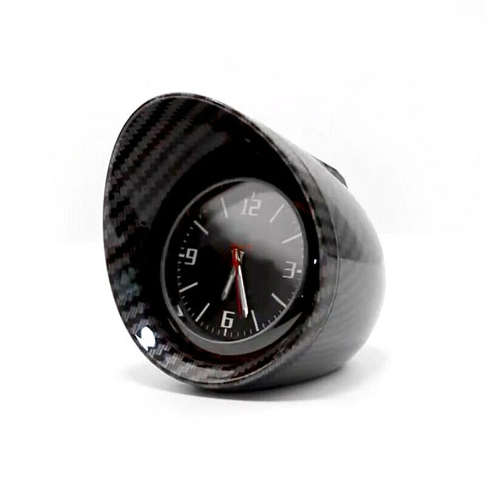 Car SUV Dashboard Clock Round Backlight Display Glossy Carbon Fiber Look Shell - Image 1 of 4