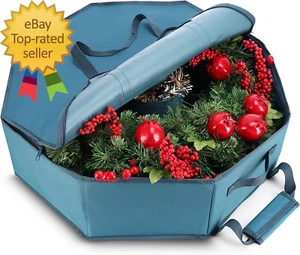 Wreath Storage Container Hard Shell Wreath Storage Bag with Interior - Picture 1 of 7