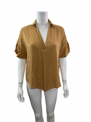 Blusa para mujer Mostaza Semilla Talla Pequeña Gran Tamaño Manga Acampanada Foto 1 de 4