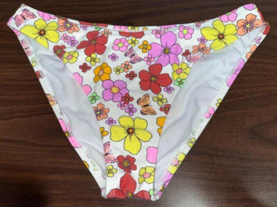 California Waves White Floral Bottoms Size Medium NWOT - Image 1 of 2