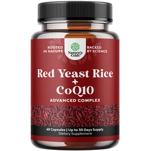 Red Yeast Rice with CoQ10 Supplement Extra Strength Non-GMO Citrinin-Free 60ct - Picture 1 of 8