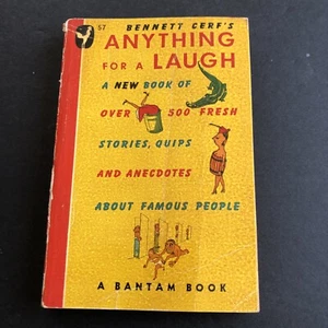 1947 Bennett Cerf ANYTHING FOR A LAUGH Mid-century celebrity humor BANTAM PB #57 - Picture 1 of 5
