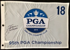 Jack Nicklaus Signed Oak Hill PGA Championship Golf Pin Flag Autograph Masters - Picture 1 of 4