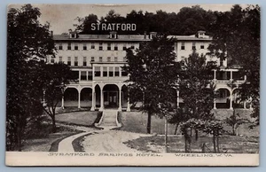 STRATFORD SRRINGS HOTEL WHEELING WV West Virginia postcard D4 - Picture 1 of 2