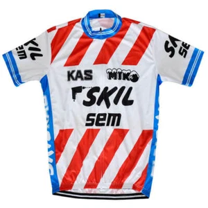 Mens Retro Kas Miko Skil Sem Cycling team Jersey Bicycle Jersey Cycling Shirt - Picture 1 of 6