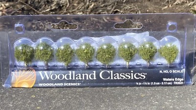 0.75"-1.25" N/HO Waters Edge Trees 8-Pack Woodland Scenics TR3531 - Image 1 of 4