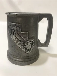 Pewter Mug With Medival Shields Coat Of Armor  5” - Picture 1 of 5