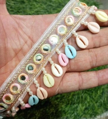 Многоцветный вися зеркало блеск кружева сари границы для dupatta костюм lehenga blous - Изображение 1 из 3