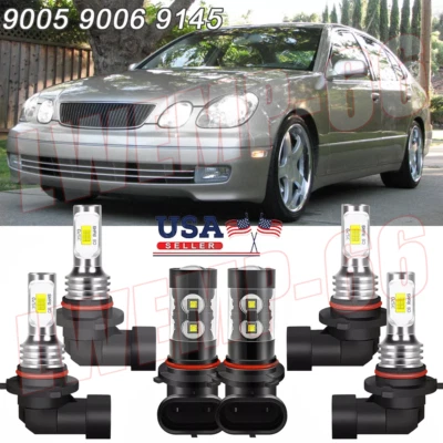 Kit de 6 faros antiniebla LED altos/bajos 6000 k para Lexus GS300 GS400 1998-2005 Foto 1 de 4