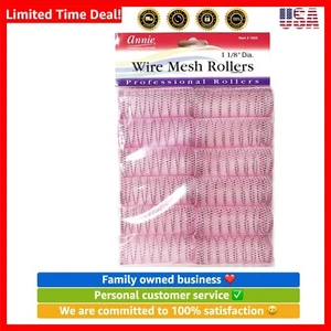 Wire Mesh Rollers 12 Count Pink Large 1 1/8 Inch 2 Pack - Picture 1 of 2