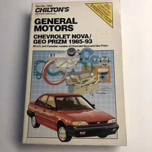 Chilton Repair Manual Chevrolet Nova Geo Prizim 1985-93 NOS #7658 Unsealed - Picture 1 of 7