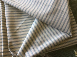 Ian Mankin fabric remnant 90 cm x137 cm Ticking Bluey grey  100% cotton. - Picture 1 of 2