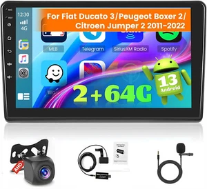 DAB+ 2+64GB Android 13 Autoradio Für Fiat Ducato Citroen Jumper Boxer CarPlay BT - Bild 1 von 21